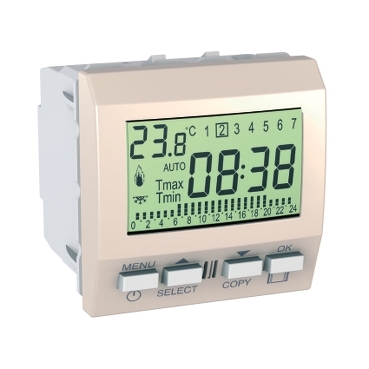 SE Unica - termostat sa nedeljnim programiranjem - 230 VAC - 2 m - krem