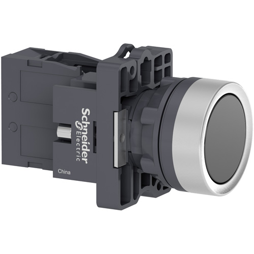 SE Crni taster sa okruglim okvirom Ø 22 povratak pritiskom 1NO