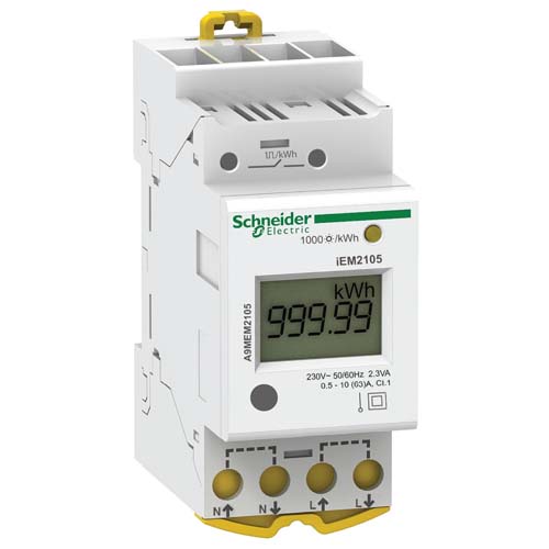 SE modular single phase power meter iEM2105 - 230V - 63A with pulse
