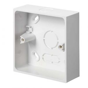 SE surface mounting box - 1 gang - 32 mm - square corner - knock-out