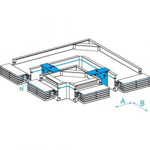 SE Edgewise elbow Canalis KTA aluminium 5000A 3L+N+PER (Cu) high Icw 2 fixed branches fire rated