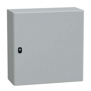 SE Wall mounted steel enclosure Spacial S3D plain door with mounting plate 600x600x250mm IP66 IK10