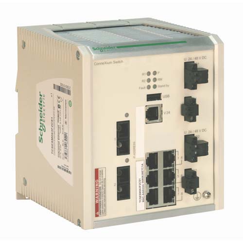 SE ConneXium Extended Managed Switch - 6 ports for copper + 2 ports for fiber optic single-mode