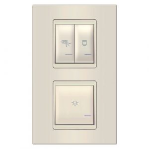 EXPERIENCE Set sklopki za kupatilo 3x16AX 250V~ sa indikacijom  vertik. univerzalni (svetlo  grejalica  bojler)  krem