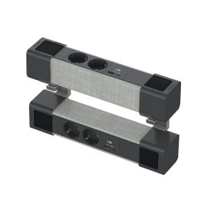 SE Unica system+ - Stona jedinica L 2xDE utičnica+USBA/C (iznad/ispod)-antracit/siva