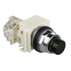 SE Illuminated push button Harmony 9001K metal projecting green 30mm spring return LED green 24...28V 1 CO