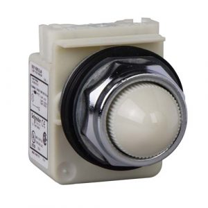 SE Pilot light Harmony 9001K metal polycarbonate domed white 30mm LED white 120V
