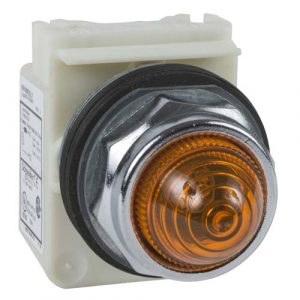 SE Pilot light Harmony 9001K metal polycarbonate domed amber 30mm LED yellow 120V