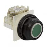 SE Push button Harmony 9001SK plastic flush green 30mm spring return 1 C/O