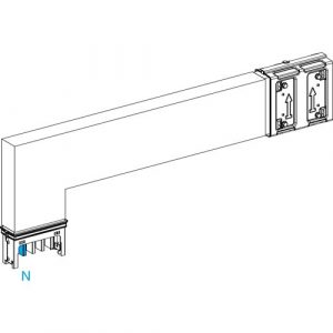 SE Elbow Canalis KSA400 aluminium 400A side A made to measure to go downward 3L+N+PE white RAL9001