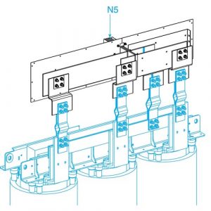SE Feed unit for dry type transformers Canalis KTC copper 2500A 3L+N+PE made to measure neutral N5 white RAL9001
