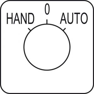 SE oznaka za grebenasti prekidač HAND-O-AUTO - 45 x 45 mm