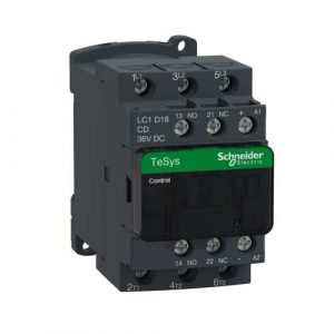 SE Contactor TeSys Deca 3P(3NO) AC-3/AC-3e <=440V 18A 36V DC coil screw clamp terminals