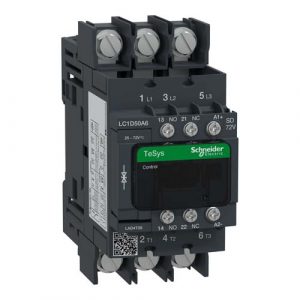 SE Contactor TeSys Deca 3P(3 NO) AC-3/AC-3e <=400V 50A 72V DC standard coil lugs-ring terminals