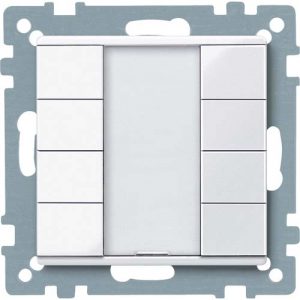 SE Push-button 4-gang plus active white glossy System M
