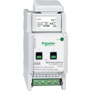 SE Switch actuator REG-K/2x230/16 w. manual mode and current detection light grey
