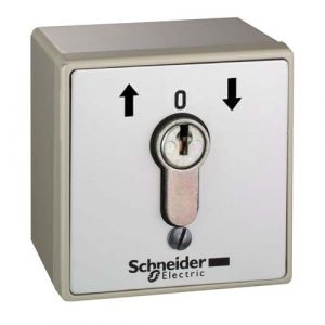 SE Control station key operated Harmony XAP surface mounting key switch selector 3 positions spring return 1 NO marked UP ARROW  O  DOWN ARROW