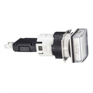 SE Complete pilot light Harmony XB6 square white plastic 16mm integral LED 12...24V
