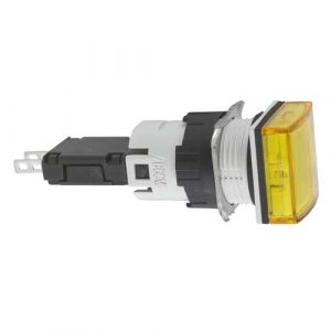 SE Complete pilot light Harmony XB6 square yellow plastic 16mm integral LED 12...24V