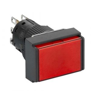SE Illuminated monolithic push button Harmony XB6E rectangle red flush 16mm spring return 24V DC 1CO