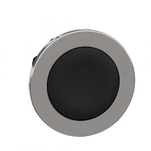 SE Flush mounted push button head Harmony XB4 metal black 30mm spring return unmarked