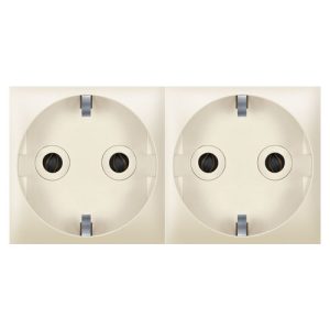 EXPERIENCE Sklop 2 priključnice dvopolne  2x2M - premošteno  krem