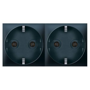 EXPERIENCE Sklop 2 priključnice dvopolne  2x2M - premošteno  crna soft