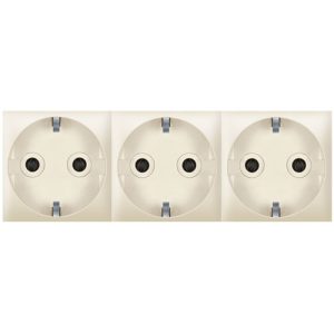 EXPERIENCE Sklop 3 priključnice dvopolne  3x2M - premošteno krem
