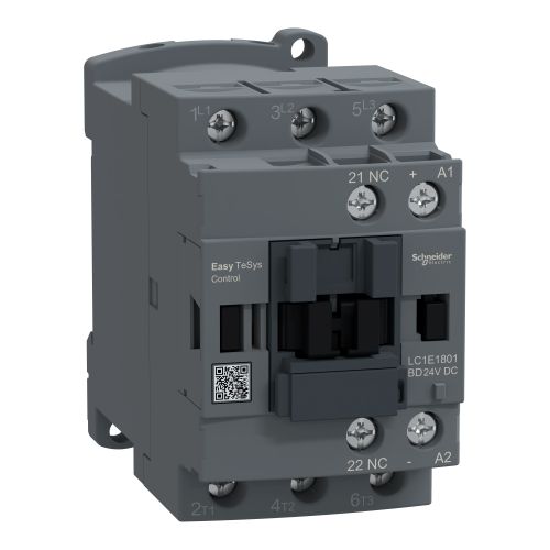 SE Kontaktor Easy TeSys Control LC1E 3P(3NO) AC-3/AC-3e <=440V 18A 24V DC kalem 1NC pomoćni kontakt