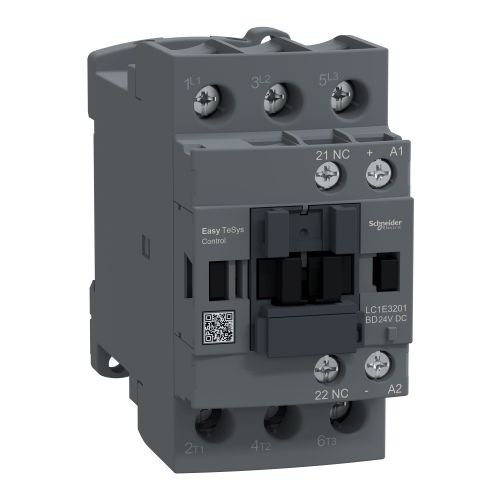 SE Kontaktor Easy TeSys Control LC1E 3P(3NO) AC-3/AC-3e <=440V 32A 24V DC kalem 1NC pomoćni kontakt