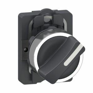 SE Kompletni selektorski prekidač, Easy Harmony XA2 plastična kratka ručica 22mm 2 pozicije 1NO povratna opruga crna