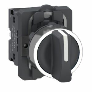 SE Kompletni selektorski prekidač, Easy Harmony XA2 plastična kratka ručica 22mm 3 pozicije 2NO povratna opruga crna